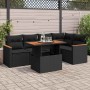 Set sofás jardín y cojines 5 pzas ratán sintético acacia negro de , Conjuntos de jardín - Ref: Foro24-3327485, Precio: 470,63...