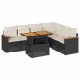 Set sofás jardín y cojines 7 pzas ratán sintético acacia negro de , Conjuntos de jardín - Ref: Foro24-3327493, Precio: 461,89...