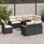 Set sofás jardín y cojines 9 pzas ratán sintético acacia negro de , Conjuntos de jardín - Ref: Foro24-3327500, Precio: 607,23...