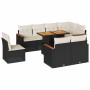 Set sofás jardín y cojines 9 pzas ratán sintético acacia negro de , Conjuntos de jardín - Ref: Foro24-3327500, Precio: 607,23...