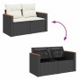 Set sofás jardín y cojines 9 pzas ratán sintético acacia negro de , Conjuntos de jardín - Ref: Foro24-3327500, Precio: 607,23...