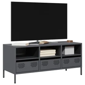Mueble de TV acero laminado en frío antracita 101,5x39x43,5 cm de , Muebles TV - Ref: Foro24-851324, Precio: 93,19 €, Descuen...