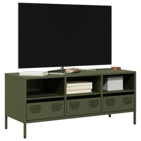 Mueble TV acero laminado en frío verde oliva 101,5x39x43,5 cm de , Muebles TV - Ref: Foro24-851326, Precio: 93,19 €, Descuent...