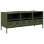 Mueble TV acero laminado en frío verde oliva 101,5x39x43,5 cm de , Muebles TV - Ref: Foro24-851326, Precio: 94,07 €, Descuent...