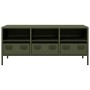 Mueble TV acero laminado en frío verde oliva 101,5x39x43,5 cm de , Muebles TV - Ref: Foro24-851326, Precio: 94,07 €, Descuent...
