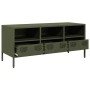 Mueble TV acero laminado en frío verde oliva 101,5x39x43,5 cm de , Muebles TV - Ref: Foro24-851326, Precio: 94,07 €, Descuent...