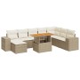 Set sofás jardín y cojines 9 pzas ratán sintético acacia beige de , Conjuntos de jardín - Ref: Foro24-3327411, Precio: 666,01...