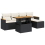 Set sofás jardín y cojines 6 pzas ratán sintético acacia negro de , Conjuntos de jardín - Ref: Foro24-3327472, Precio: 385,72...