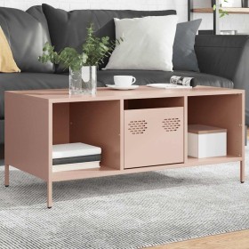 Mesa de centro acero laminado en frío rosa 101,5x50x43,5 cm de , Mesas de centro - Ref: Foro24-851275, Precio: 92,95 €, Descu...