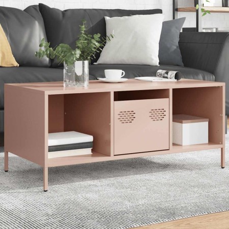Mesa de centro acero laminado en frío rosa 101,5x50x43,5 cm de , Mesas de centro - Ref: Foro24-851275, Precio: 92,95 €, Descu...
