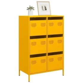 Mustard yellow steel sideboard 68x39x101.5 cm by , Sideboards - Ref: Foro24-851223, Price: 126,82 €, Discount: %
