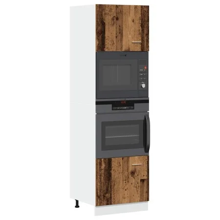 Armario de microondas madera ingeniería envejecida 60x57x207 cm de , Armarios de cocina - Ref: Foro24-856128, Precio: 170,73 ...