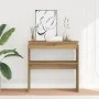 Mesa consola madera de ingeniería roble artesanal 80x30x80 cm de , Mesas auxiliares - Ref: Foro24-856625, Precio: 48,36 €, De...