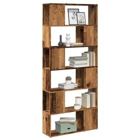 Estantería/divisor de espacios madera envejecida 80x24x186 cm de , Librerías y estanterías - Ref: Foro24-856736, Precio: 100,...