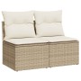 Set sofás jardín y cojines 4 pzas ratán sintético acacia beige de , Conjuntos de jardín - Ref: Foro24-3325234, Precio: 111,79...