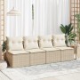 Set sofás jardín y cojines 4 pzas ratán sintético acacia beige de , Conjuntos de jardín - Ref: Foro24-3325234, Precio: 111,79...