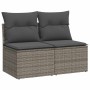 Set sofás jardín y cojines 4 pzas ratán sintético acacia gris de , Conjuntos de jardín - Ref: Foro24-3325236, Precio: 104,11 ...