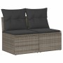 Set sofás jardín y cojines 4 pzas ratán sintético acacia gris de , Conjuntos de jardín - Ref: Foro24-3325248, Precio: 113,99 ...