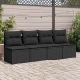 Set sofás jardín y cojines 4 pzas ratán sintético acacia negro de , Conjuntos de jardín - Ref: Foro24-3325241, Precio: 125,09...