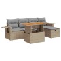 Set sofás jardín y cojines 6 pzas ratán sintético acacia beige de , Conjuntos de jardín - Ref: Foro24-3328025, Precio: 437,98...
