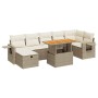 Set sofás jardín y cojines 5 pzas ratán sintético acacia beige de , Conjuntos de jardín - Ref: Foro24-3328038, Precio: 585,35...
