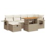 Set sofás jardín y cojines 8 pzas ratán sintético acacia beige de , Conjuntos de jardín - Ref: Foro24-3328031, Precio: 567,87...