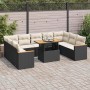 Set sofás jardín y cojines 10 pzas ratán sintético acacia negro de , Conjuntos de jardín - Ref: Foro24-3327528, Precio: 639,8...