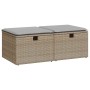 Set sofás jardín y cojines 2 pzas ratán sintético acacia beige de , Conjuntos de jardín - Ref: Foro24-3328672, Precio: 110,57...