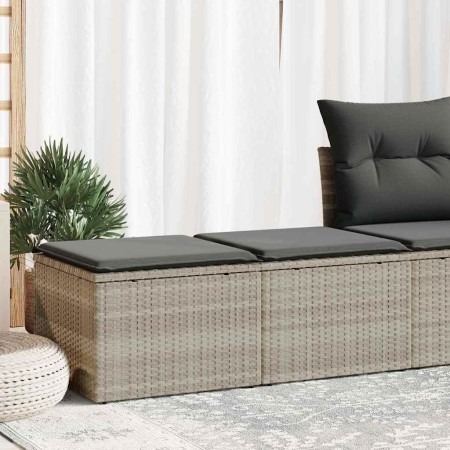 Set sofás jardín y cojines 2 pzas ratán sintético acacia gris de , Conjuntos de jardín - Ref: Foro24-3328685, Precio: 113,57 ...