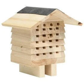 Bee hotel made of solid fir wood 22x20x20 cm by vidaXL, Cages and habitats for small animals - Ref: Foro24-314814, Price: 11,...