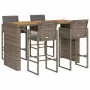 Set bar jardín cno cojines 5 pzas ratán sintético acacia gris de , Conjuntos de jardín - Ref: Foro24-3328903, Precio: 655,90 ...