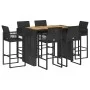 Set bar jardín sin cojines 7 pzas ratán sintético acacia negro de , Conjuntos de jardín - Ref: Foro24-3328892, Precio: 737,35...