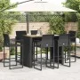 Set bar jardín sin cojines 7 pzas ratán sintético acacia negro de , Conjuntos de jardín - Ref: Foro24-3328892, Precio: 737,35...
