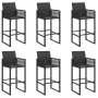 Set bar jardín sin cojines 7 pzas ratán sintético acacia negro de , Conjuntos de jardín - Ref: Foro24-3328892, Precio: 737,35...