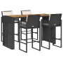 Set bar jardín con cojines 5 pzas ratán sintético acacia negro de , Conjuntos de jardín - Ref: Foro24-3328901, Precio: 589,16...