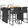 Set bar jardín con cojines 5 pzas ratán sintético acacia negro de , Conjuntos de jardín - Ref: Foro24-3328899, Precio: 553,97...