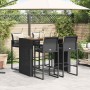 Set bar jardín con cojines 5 pzas ratán sintético acacia negro de , Conjuntos de jardín - Ref: Foro24-3328899, Precio: 553,97...