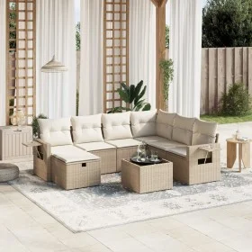 Juego de sofás de jardín con cojines beige 8 pzas ratán PE de , Conjuntos de jardín - Ref: Foro24-3263844, Precio: 541,84 €, ...