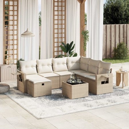 Juego de sofás de jardín con cojines beige 8 pzas ratán PE de , Conjuntos de jardín - Ref: Foro24-3263844, Precio: 520,18 €, ...
