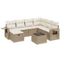 Juego de sofás de jardín con cojines beige 8 pzas ratán PE de , Conjuntos de jardín - Ref: Foro24-3263844, Precio: 520,18 €, ...