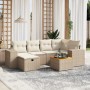 Set sofás de jardín 7 piezas y cojines ratán sintético beige de , Conjuntos de jardín - Ref: Foro24-3265174, Precio: 474,14 €...