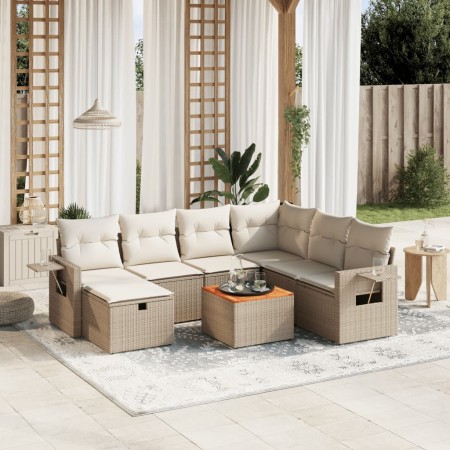 Juego de sofás de jardín con cojines beige 8 pzas ratán PE de , Conjuntos de jardín - Ref: Foro24-3264964, Precio: 506,95 €, ...