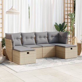 Juego de sofás jardín con cojines 6 pzas ratán sintético beige de , Conjuntos de jardín - Ref: Foro24-3325325, Precio: 378,74...