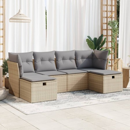 Juego de sofás jardín con cojines 6 pzas ratán sintético beige de , Conjuntos de jardín - Ref: Foro24-3325325, Precio: 378,74...