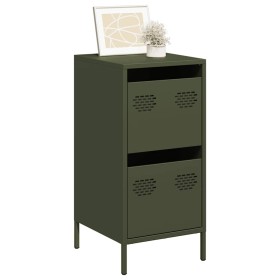 Aparador de acero laminado en frío verde oliva 35x39x73,5 cm de , Aparadores - Ref: Foro24-851398, Precio: 65,28 €, Descuento: %