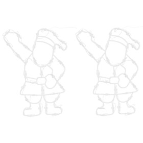 Luces de Navidad Santa Silueta 2 piezas 35 LEDs blanco cálido de , Luces de Navidad - Ref: Foro24-4019598, Precio: 17,77 €, D...