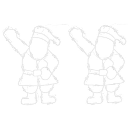 Luces de Navidad Santa Silueta 2 piezas 35 LEDs blanco cálido de , Luces de Navidad - Ref: Foro24-4019598, Precio: 17,77 €, D...