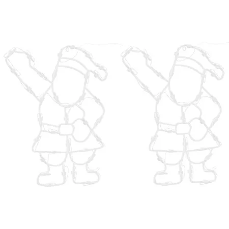 Luces de Navidad Santa Silueta 2 piezas 35 LEDs blanco cálido de , Luces de Navidad - Ref: Foro24-4019598, Precio: 15,50 €, D...