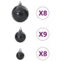 Bolas de Navidad 100 unidades negro Ø3/4/6 cm de , Adornos festivos - Ref: Foro24-4100005, Precio: 22,99 €, Descuento: %