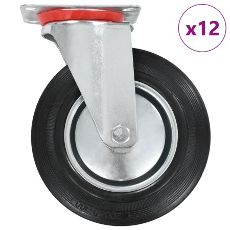 Ruedas giratorias 12 unidades 200 mm de , Manipulación de materiales - Ref: Foro24-278002, Precio: 168,55 €, Descuento: %
